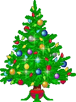 A Christmas Tree Is Decorated With Balls And Lights On A White Background Sticker