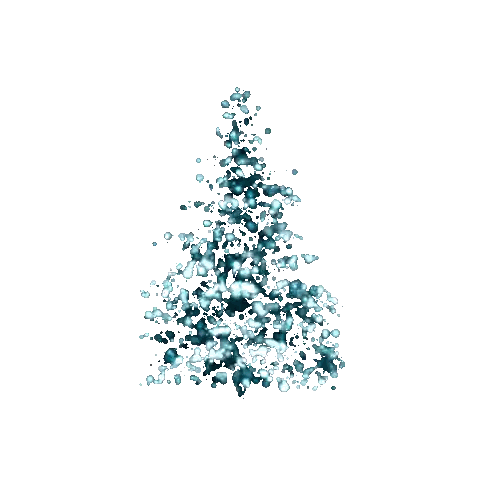 A Christmas Tree Made Out Of Blue And Black Dots On A White Background Sticker