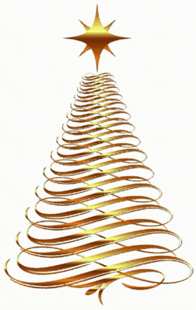 A Christmas Tree With A Red Star On Top GIF