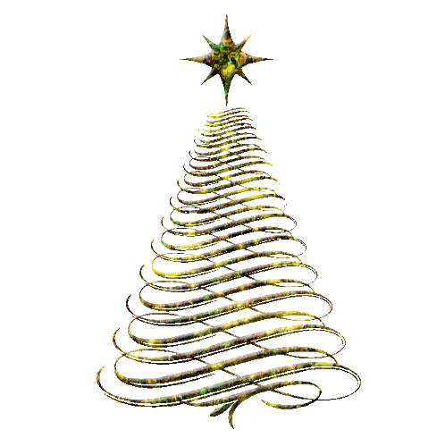 A Christmas Tree With A Star On Top Of It On A White Background Sticker