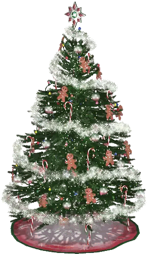 A Christmas Tree With Candy Canes And Gingerbread Men On It Sticker
