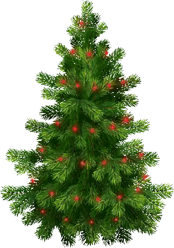 A Christmas Tree With Red Lights And Berries On It Sticker
