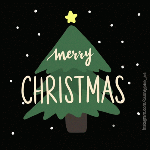 a christmas tree with the words merry christmas written above it