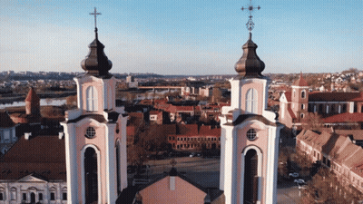 A Church With A Cross On The Top Of It GIF