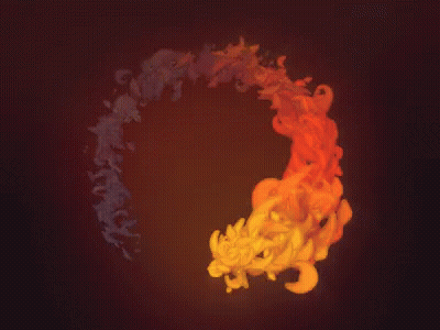 A Circle Of Fire With The Letter O In The Center GIF