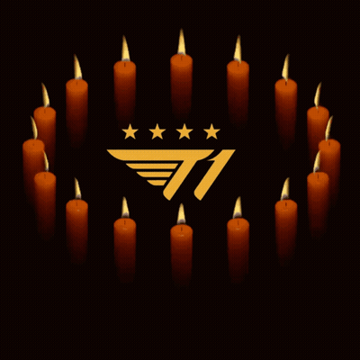 A Circle Of Lit Candles With The Number 71 In The Middle GIF