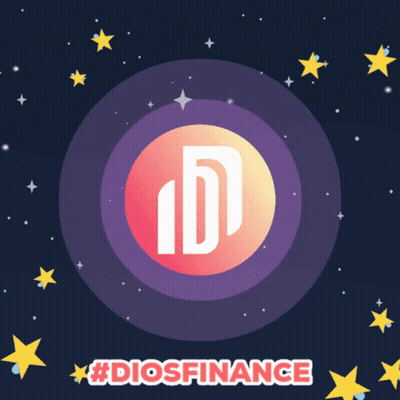 A Circle With The Letter D Inside Of It And #Diosfinance Written Below It GIF