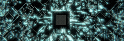 A Circuit Board With A Square In The Middle GIF