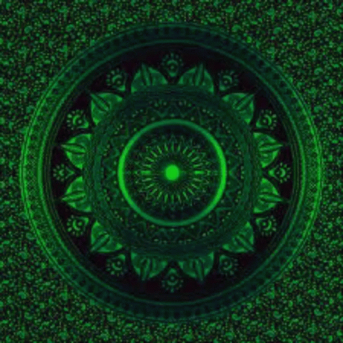 A Circular Pattern With A Red Center On A Dark Background GIF
