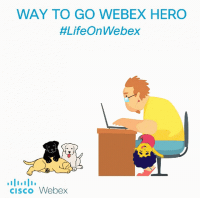 A Cisco Webex Ad With A Man Sitting At A Desk GIF
