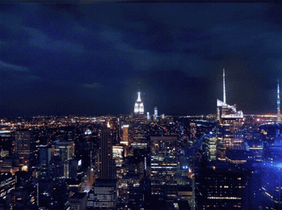 A City Skyline With The Empire State Building Visible GIF