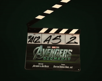 A Clapper Board For The Avengers Doomsday Movie GIF