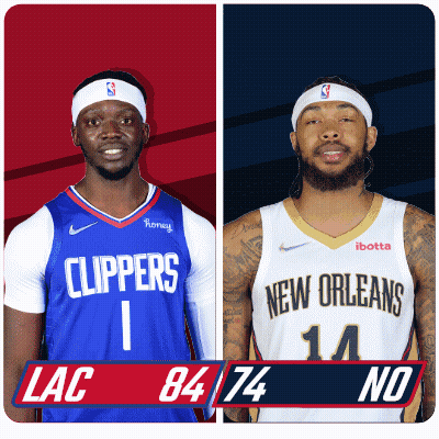 A Clippers Player And A New Orleans Player GIF