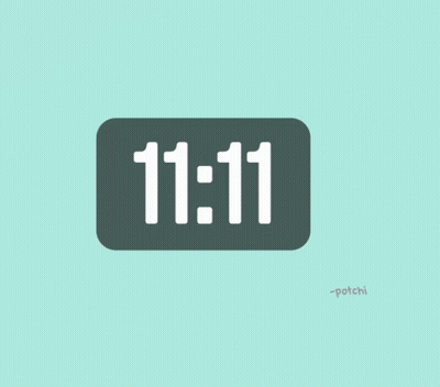 A Clock Displays The Time Of 11:11 On A Blue Background GIF