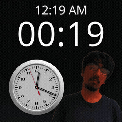 A Clock Displays The Time Of 12:19 Am GIF