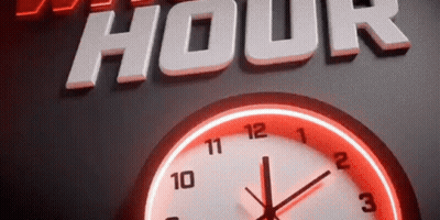 A Clock On A Wall With The Word Hour Behind It GIF