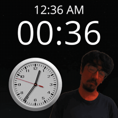 A Clock Shows The Time As 12:36 Am GIF