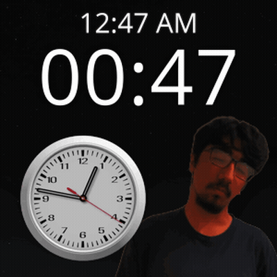 A Clock Shows The Time As 12:47 Am GIF