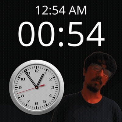 A Clock Shows The Time As 12:54 Am GIF