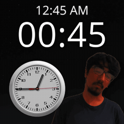 A Clock Shows The Time Of 12:45 Am GIF