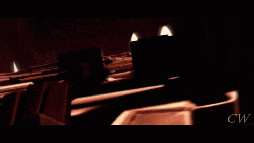 A Clone Trooper Is Standing In A Dark Room With A Gun GIF