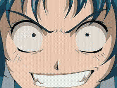 A Close Up Of A Anime Character 'S Face With A Big Smile GIF