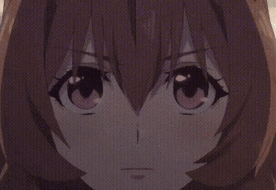 a close up of a anime character 's face with a blurred background