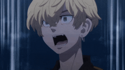 A Close Up Of A Anime Character With A Surprised Look On His Face GIF
