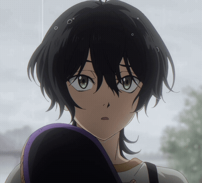 A Close Up Of A Anime Character With Black Hair GIF