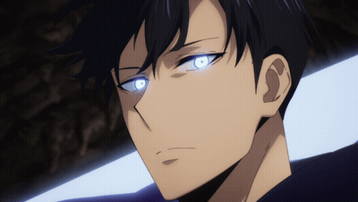 A Close Up Of A Anime Character With Blue Eyes GIF