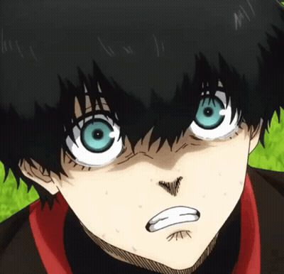 A Close Up Of A Anime Character With Blue Eyes GIF