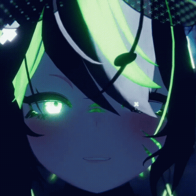 A Close Up Of A Anime Character With Green Eyes GIF