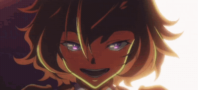 A Close Up Of A Anime Character With Purple Eyes GIF