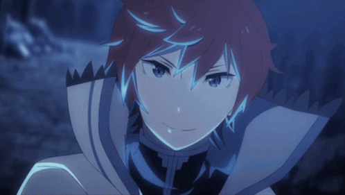 A Close Up Of A Anime Character With Red Hair GIF