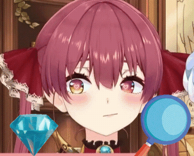 A Close Up Of A Anime Girl With A Magnifying Glass And A Diamond GIF