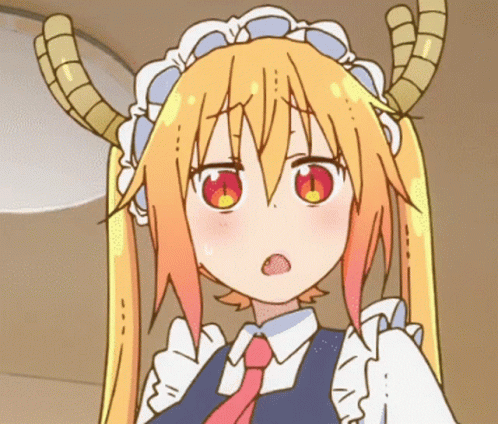 A Close Up Of A Anime Girl With Horns And Red Eyes GIF