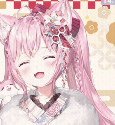 A Close Up Of A Anime Girl With Pink Hair GIF