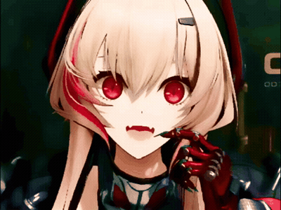 A Close Up Of A Anime Girl With Red Eyes GIF