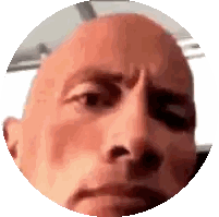 A Close Up Of A Bald Man 'S Face In A Circle With A Serious Look On His Face . Sticker