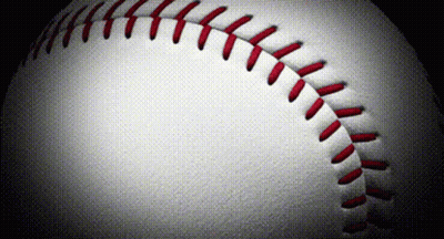 A Close Up Of A Baseball With Red Stitches GIF