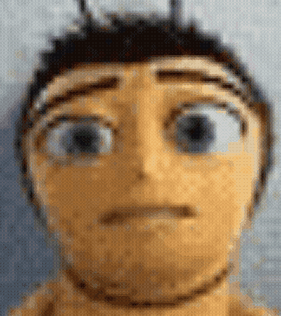A Close Up Of A Bee 'S Face With A Sad Look On His Face . GIF