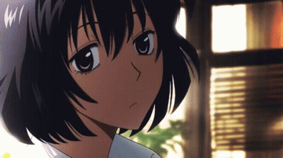A Close Up Of A Black Haired Anime Girl GIF