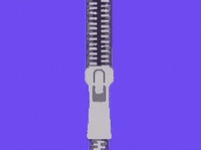 A Close Up Of A Black Zipper On A Blue Background . GIF