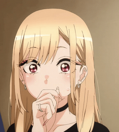 A Close Up Of A Blonde Anime Girl With Red Eyes GIF
