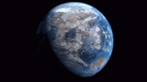 A Close Up Of A Blue Earth With Clouds GIF