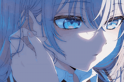 A Close Up Of A Blue Eyed Anime Girl GIF