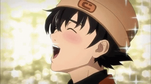 A Close Up Of A Boy Wearing A Hat With The Letter G On It And His Mouth Open . GIF