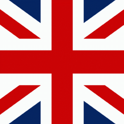 A Close Up Of A British Flag With Red White And Blue GIF