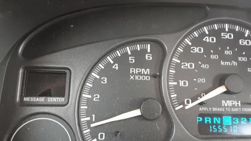 A Close Up Of A Car 'S Dashboard With The Rpm Displayed GIF