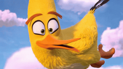 A Close Up Of A Cartoon Bird With A Surprised Look On His Face GIF